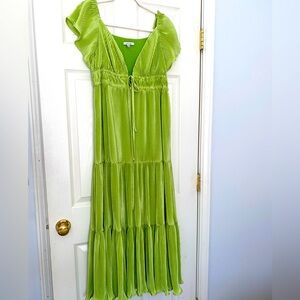 BTLF-Life green textured maxi dress